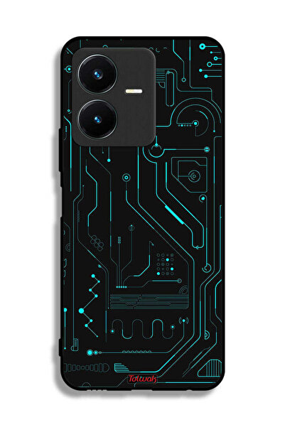 Tolwak غطاء حماية لهاتف Vivo Y22s دوائر فنية رقمية بسيطة متعددة الشاشات