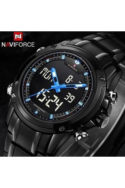 Naviforce Men Metal Band Watch Black Dial