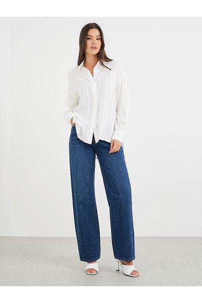 Styli Striped Long Sleeve Spread Collar Shirt