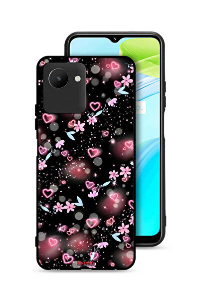 Tolwak غطاء حماية لهاتف Realme C30s برسومات قلوب وزهور صغيرة