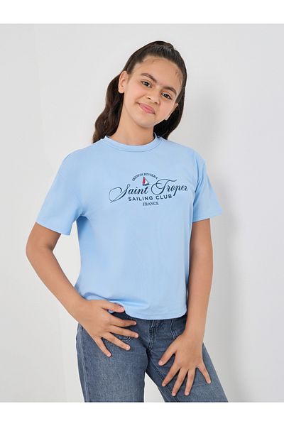 Styli Slogan Print Round Neck T-Shirt