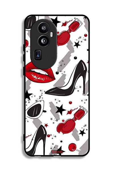 Tolwak غطاء حماية لهاتف Oppo Reno10 Pro Plus برسومات أحمر الشفاه والأحذية