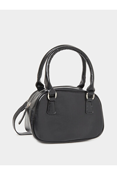 Styli Plain Dual Top Handle Handbag with Zip Closure