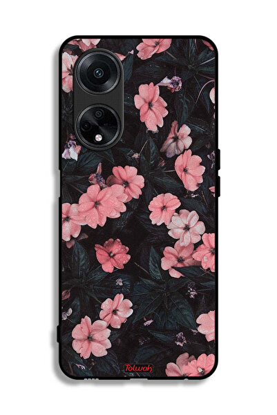 Tolwak غطاء حماية لهاتف Oppo F23 5G - لون الخوخ والورود الصغيرة