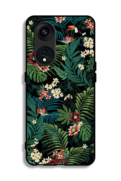 Tolwak غطاء حماية لهاتف Oppo Reno 8T 5G بنقشة أوراق استوائية