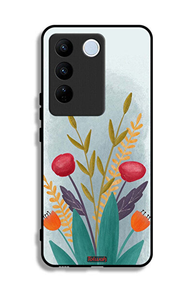 Tolwak غطاء حماية لهاتف Vivo V27 Pro برسومات نباتية