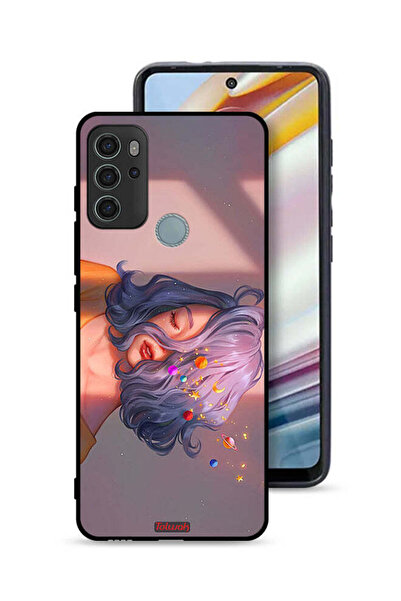 Tolwak Motorola Moto G60S Protective Case Cover Girl And Space Art