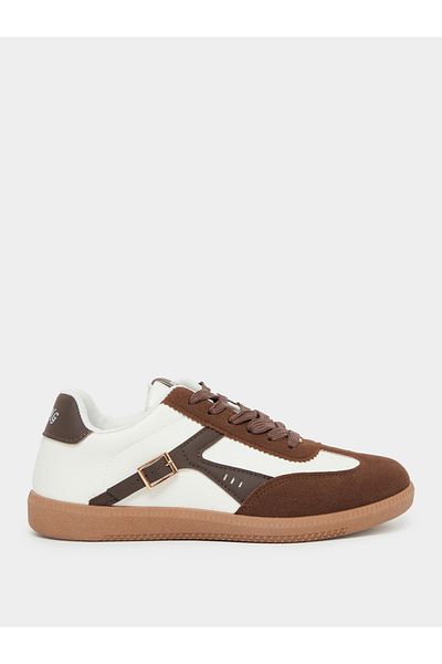 Styli Color Block Buckle Detail Lace Up Sneakers