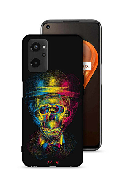 Tolwak غطاء حماية لهاتف Realme 9i 4G بتصميم جمجمة وقبعة ملونة وفن خيالي