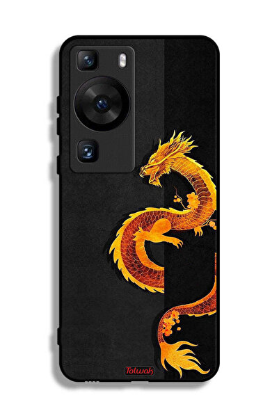 Tolwak Huawei P60 Protective Case Cover Dragon Art