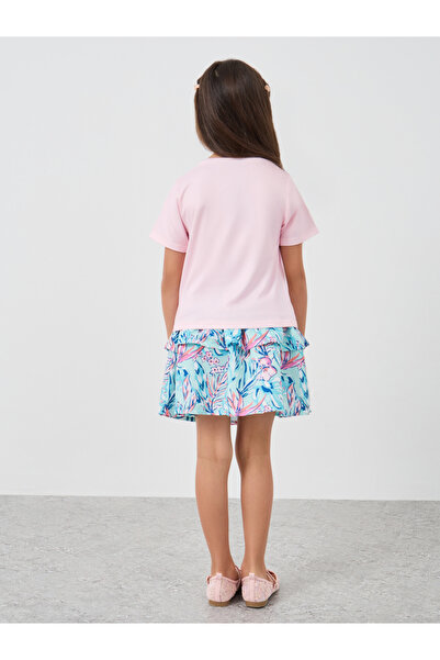 Styli Graphic Print T-Shirt and Tiered Skirt Set