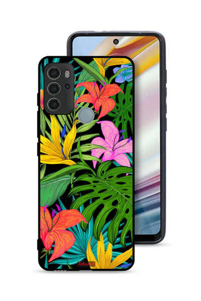 Tolwak غطاء حماية لهاتف موتورولا موتو جي 60 إس بنقشة زهور استوائية وأوراق شجر