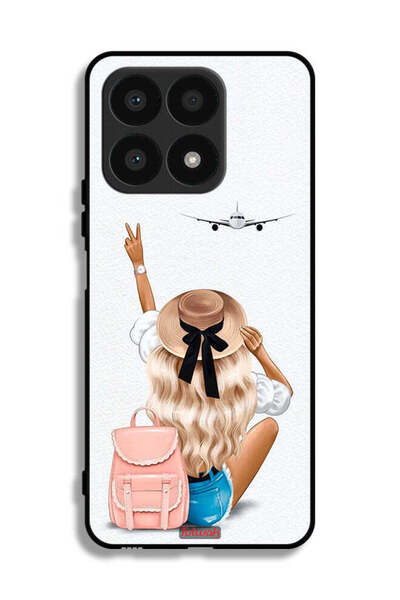 Tolwak غطاء حماية لهاتف Honor X8a - فتاة تحب السفر