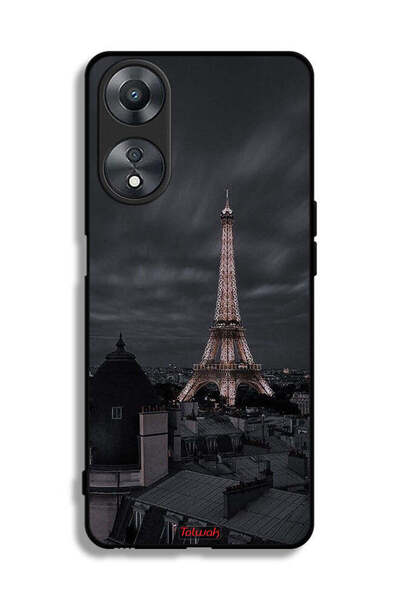 Tolwak غطاء حماية لهاتف Oppo A58 5G بتصميم برج إيفل في الليل