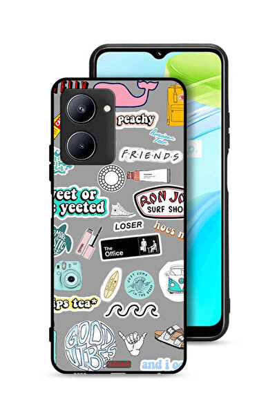 Tolwak Realme C33 Protective Case Cover Good Vibes Stickers