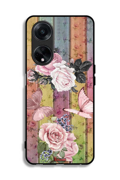 Tolwak غطاء حماية لهاتف Oppo A1 5G بنقشة فراشات الخوخ والورود