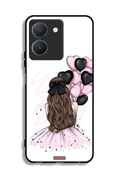 Tolwak غطاء حماية لهاتف Vivo Y36 4G برسومات فتاة تحمل بالونات