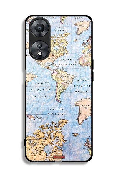 Tolwak غطاء حماية لهاتف Oppo A58 5G مع خريطة العالم