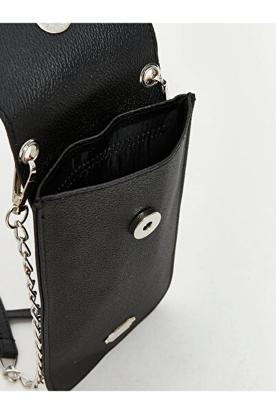 LC Waikiki Lcw Accessories Leather Look Women's Wallet with Black Chain Strap