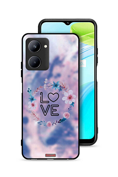Tolwak Realme C33 Protective Case Cover Love In Flowers Ring Art