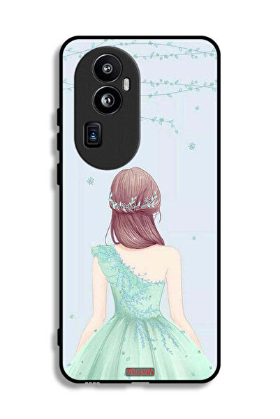 Tolwak غطاء حماية لهاتف Oppo Reno10 Pro Plus - فتاة لطيفة ترتدي فستانًا مزهرًا