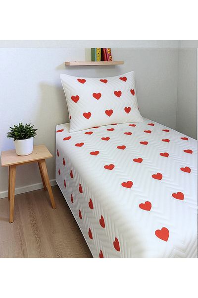 coverbox Single Pique Pattern Pattern Bedspread Set 160 X 240 cm Multi-Purpose Blanket with 1 Pillow Case