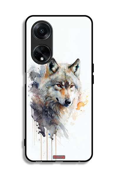 Tolwak غطاء حماية لهاتف Oppo F23 5G بتصميم فن تجريدي للذئب