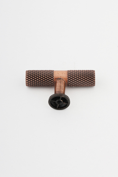IRK METAL VE HIRDAVAT T Bar (Serrated) Baklava Sliced Antique Copper Handle Furniture Kitchen Drawer Door Handle