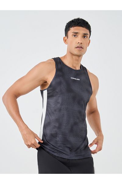 Styli All Over Print Super Stretch Tank with Side Tape Detail
