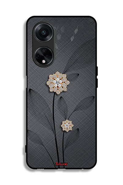 Tolwak غطاء حماية لهاتف Oppo A98 5G برسومات زهور ماسية