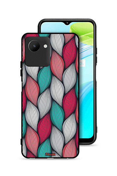 Tolwak غطاء حماية بنقشة ريش لهاتف Realme C30s