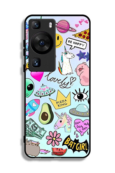 Tolwak غطاء حماية لهاتف هواوي بي 60 برو بملصقات جميلة