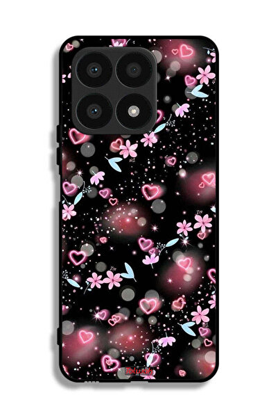 Tolwak غطاء حماية لهاتف Honor X8a بنقشة قلوب وأزهار صغيرة