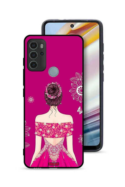 Tolwak غطاء حماية موتورولا موتو جي 60 إس بتصميم فتاة وزهور