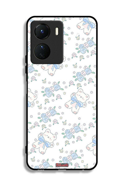 Tolwak غطاء حماية لهاتف Vivo Y16 بطبعة دب تيدي لطيف وزهور