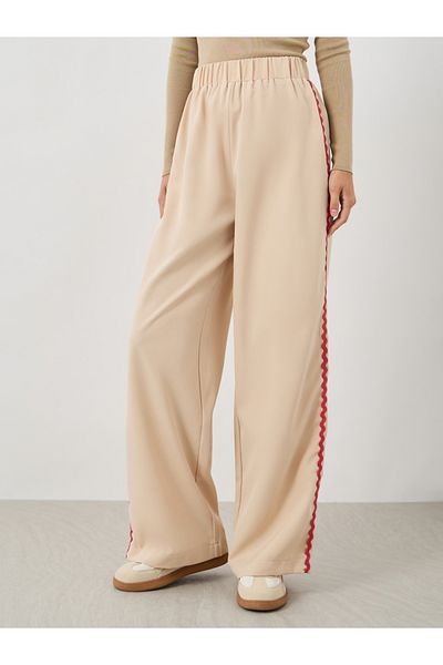 Styli Side Wave Weave Tape Elasticated Waistband Pants