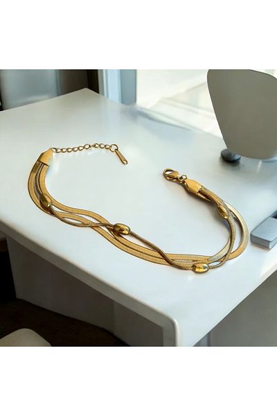 İNN JEWELLERY Steel Bracelet Tarnish-Free Antiallergic Dorika Figured (2 Years Importer Guaranteed)