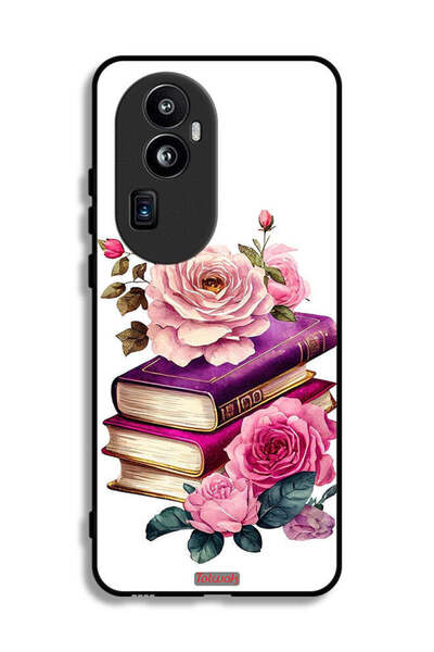 Tolwak غطاء حماية لهاتف Oppo Reno10 Pro Plus بنقشة الورود والكتب