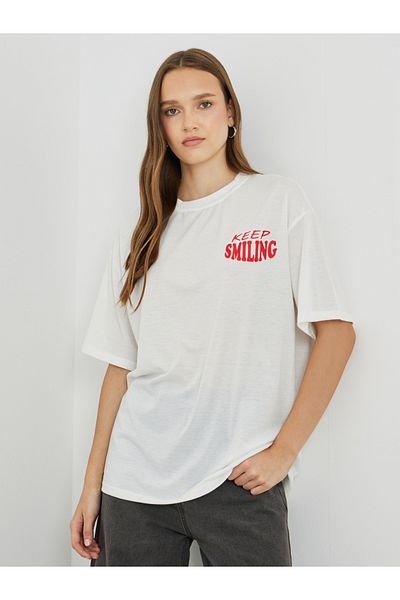 Styli Slogan Print Regular Fit T-Shirt