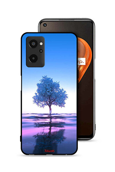 Tolwak غطاء حماية لهاتف Realme 9i 4G بتصميم شجرة نيون وانعكاس مائي وفن رقمي