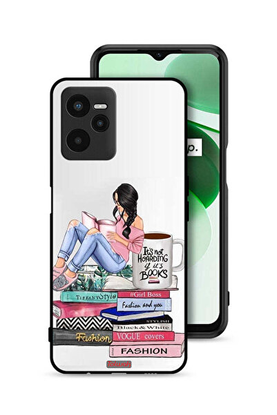 Tolwak غطاء حماية لهاتف Realme C35 بتصميم فتاة وكتب الموضة