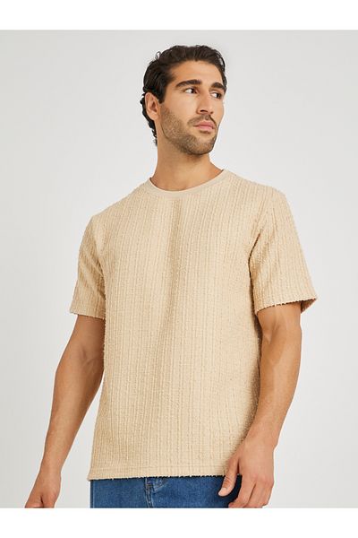 Styli Solid Vertical Textured Oversized T-Shirt