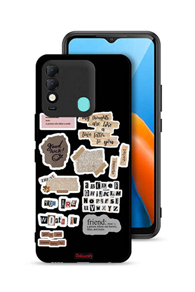 Tolwak غطاء حماية لهاتف Tecno Spark 8 بملصقات عبارات الحظ السعيد