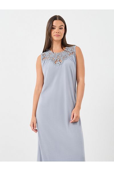 Styli Lace Insert Sleeveless Midi Sleep Dress