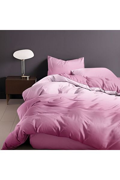 Pucioasa 6-piece elastic bed linen in cyclamen pink fine fabric