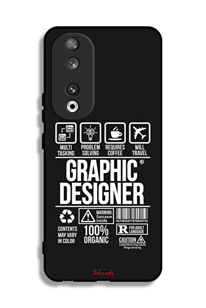 Tolwak غطاء حماية لهاتف Honor 90، ملصق مصمم جرافيكي