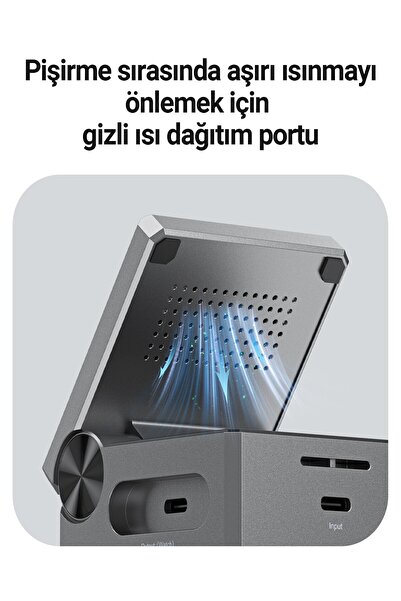 Acefast Katlanabilir Kablosuz Masaüstü Hızlı Şarj Standı - 23W Kablosuz Şarj Çıkışlı - E18