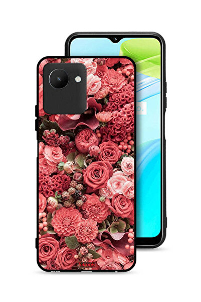 Tolwak Realme C30s Protective Case Cover Peach Roses