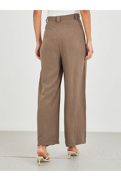 Styli Solid Mid Rise Wide Leg Pants