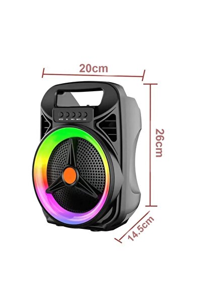 divendi-ro Portable Speaker with RGB light, CS-0604, with speaker 6.5", USB, 8W, Black